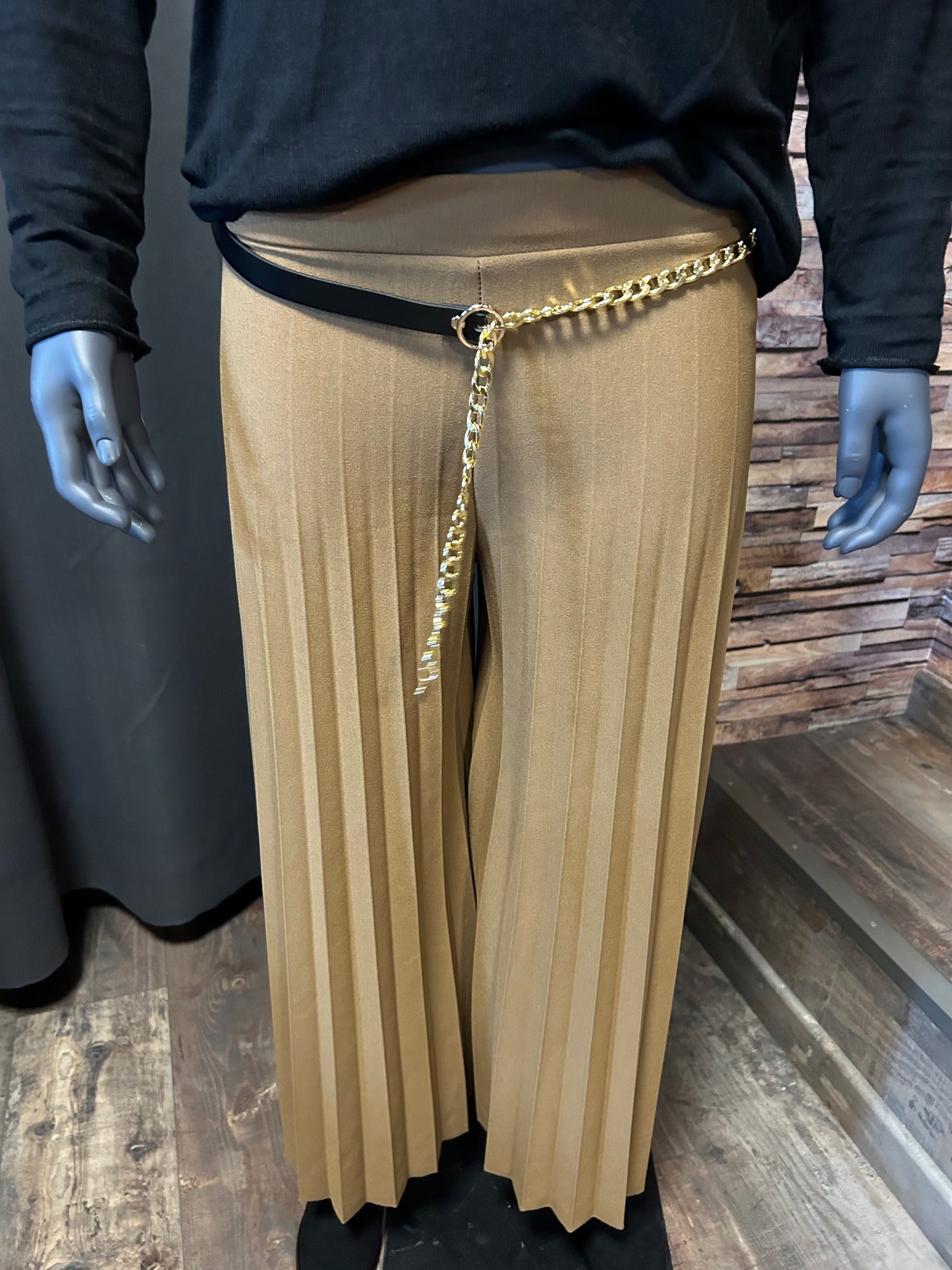 Pantalon plissé ceinture